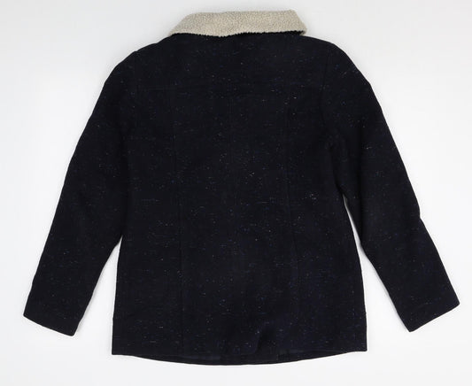 Womens UK Size 10 Marks and Spencer Blue Pea Coat