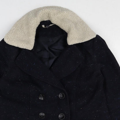 Womens UK Size 10 Marks and Spencer Blue Pea Coat