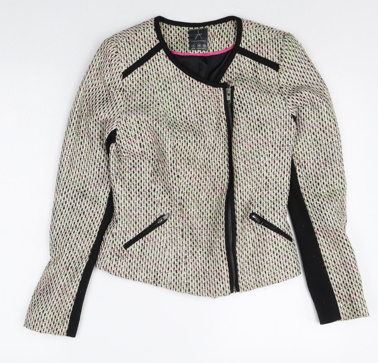 Womens UK Size 8 Atmosphere Beige Biker Coat