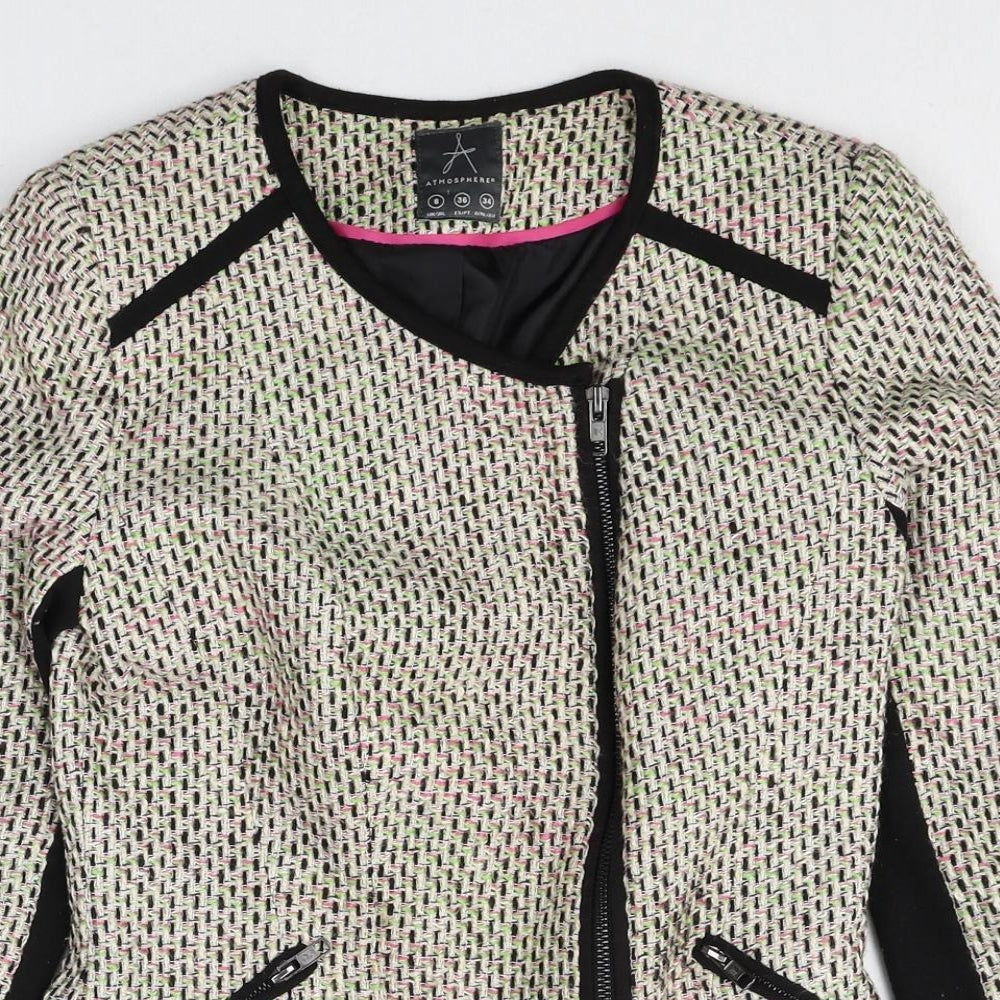 Womens UK Size 8 Atmosphere Beige Biker Coat