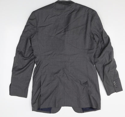 DAVID KOKE Mens Grey Polyester Jacket Suit Jacket Size 44 Regular