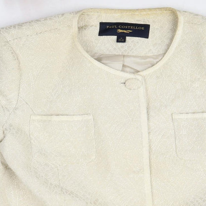 Paul Costelloe Womens White Cotton Jacket Blazer Size M