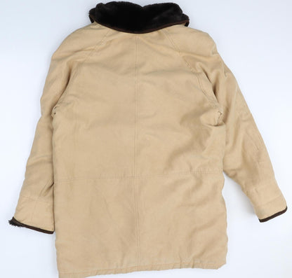 Apropos Womens Beige Overcoat Coat Size S Button