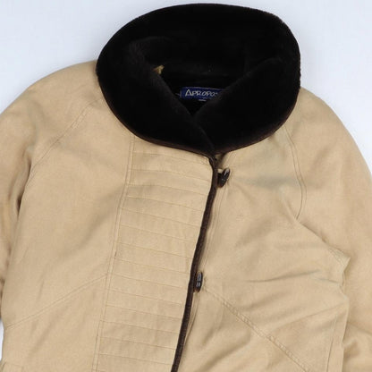 Apropos Womens Beige Overcoat Coat Size S Button