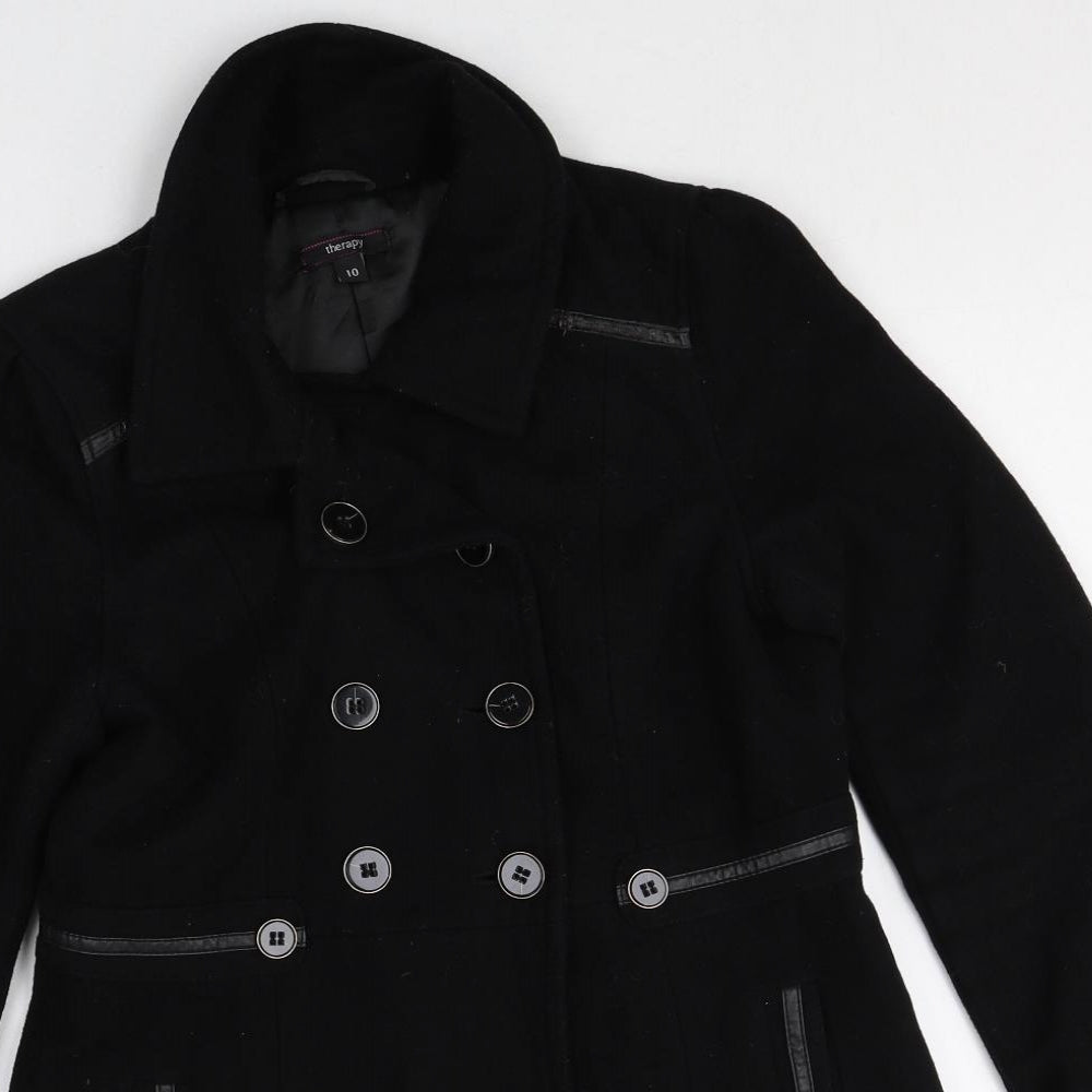 Womens UK Size 10 Therapy Black Pea Coat