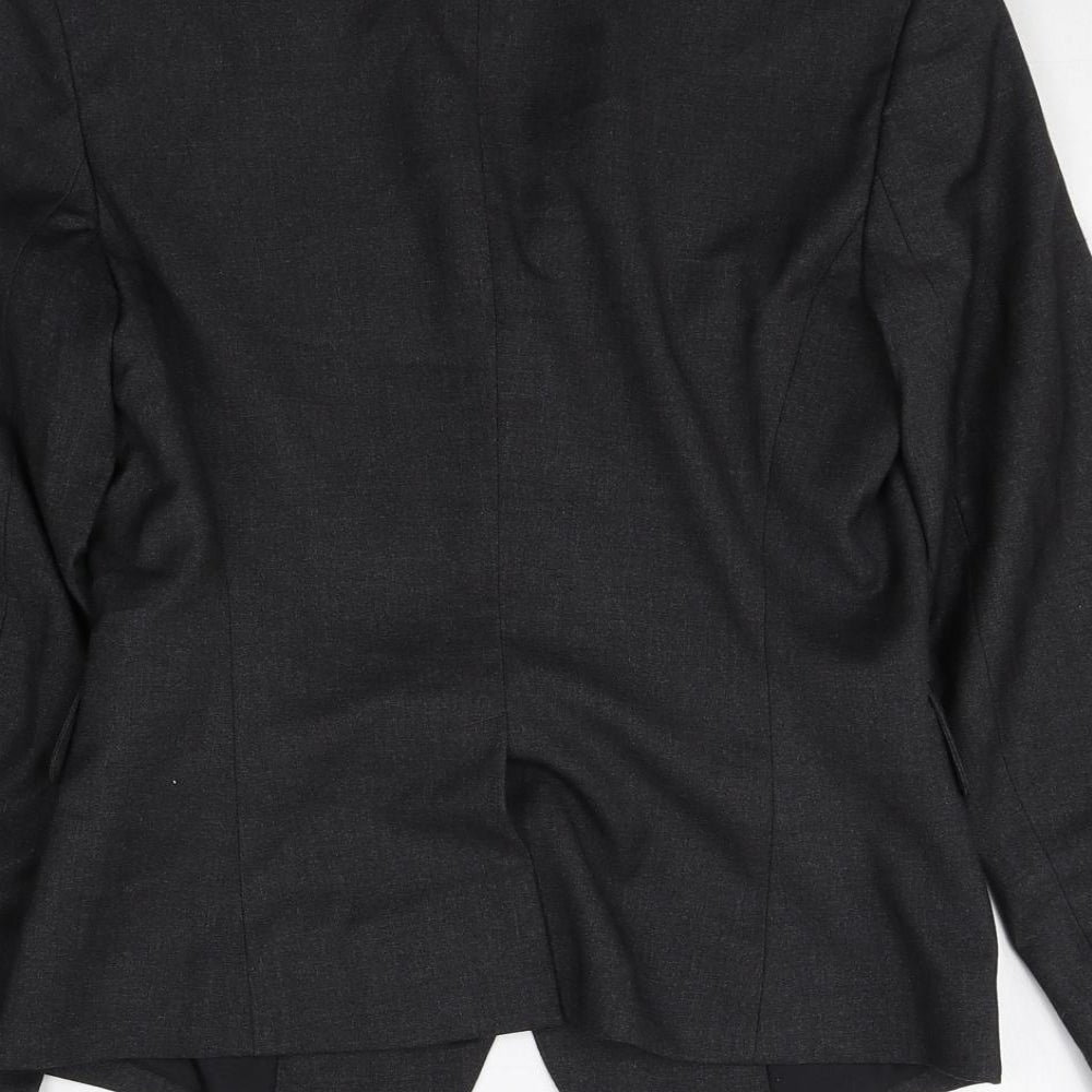 STILE BENETTON Womens Grey Polyester Jacket Suit Jacket Size S