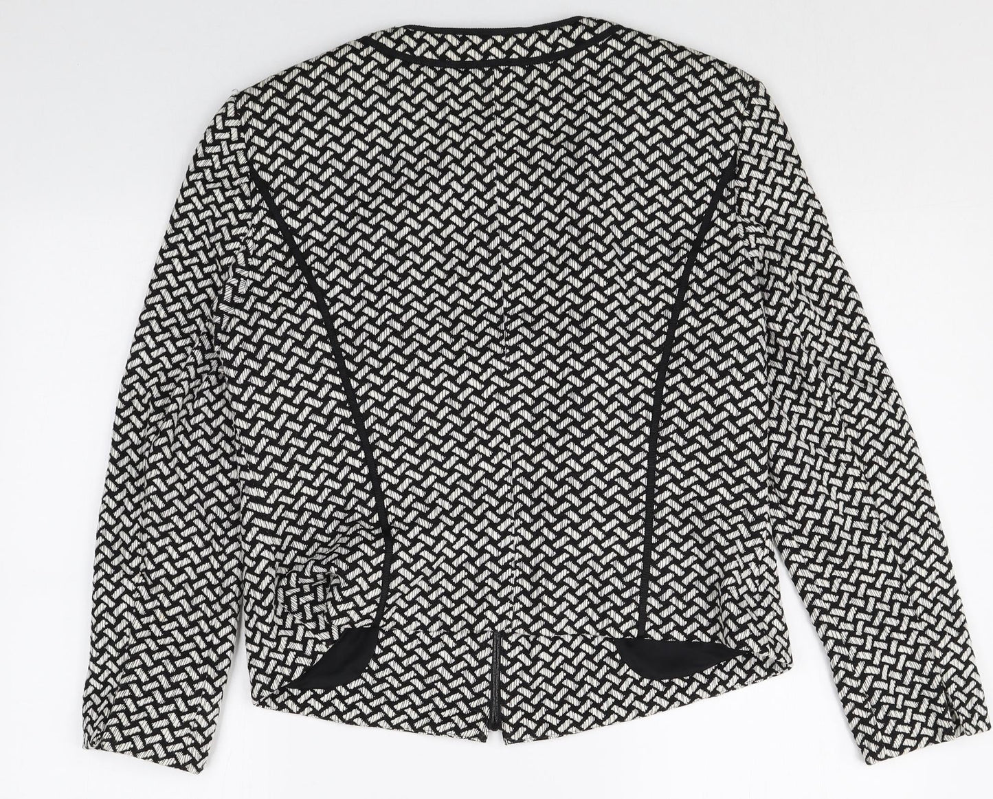 Gerry Weber Womens Black Geometric Jacket Size M Zip