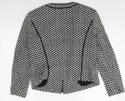 Gerry Weber Womens Black Geometric Jacket Size M Zip
