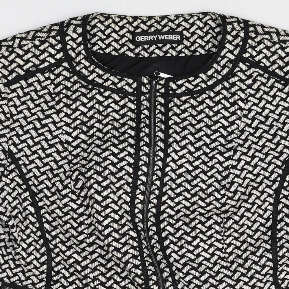 Gerry Weber Womens Black Geometric Jacket Size M Zip