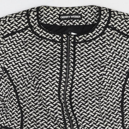 Gerry Weber Womens Black Geometric Jacket Size M Zip