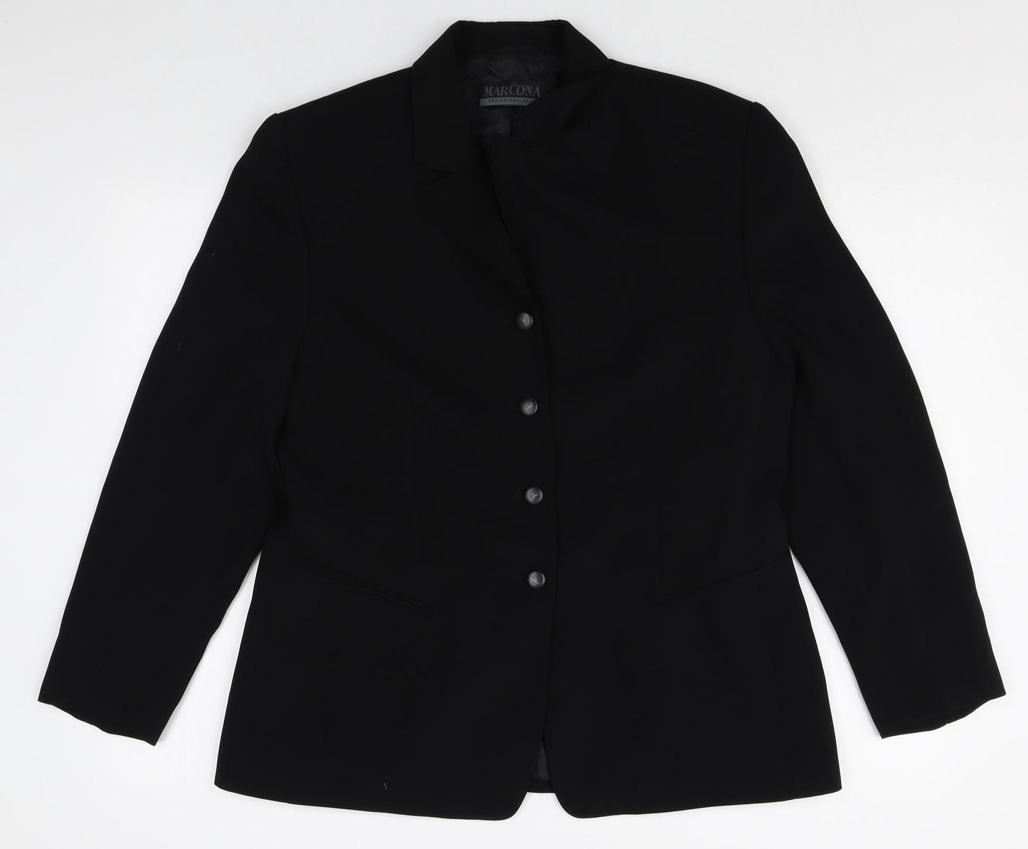 Marcona Womens Black Polyester Jacket Suit Jacket Size 14
