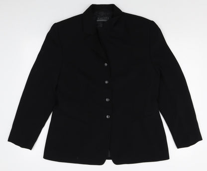 Marcona Womens Black Polyester Jacket Suit Jacket Size 14