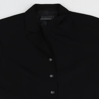 Marcona Womens Black Polyester Jacket Suit Jacket Size 14