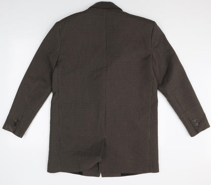 Zara Womens Brown Polyester Jacket Suit Jacket Size XL