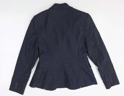 Papaya Womens Blue Polyester Jacket Suit Jacket Size 12