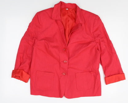 Womens UK Size 14 Preworn Regular Red Blazer
