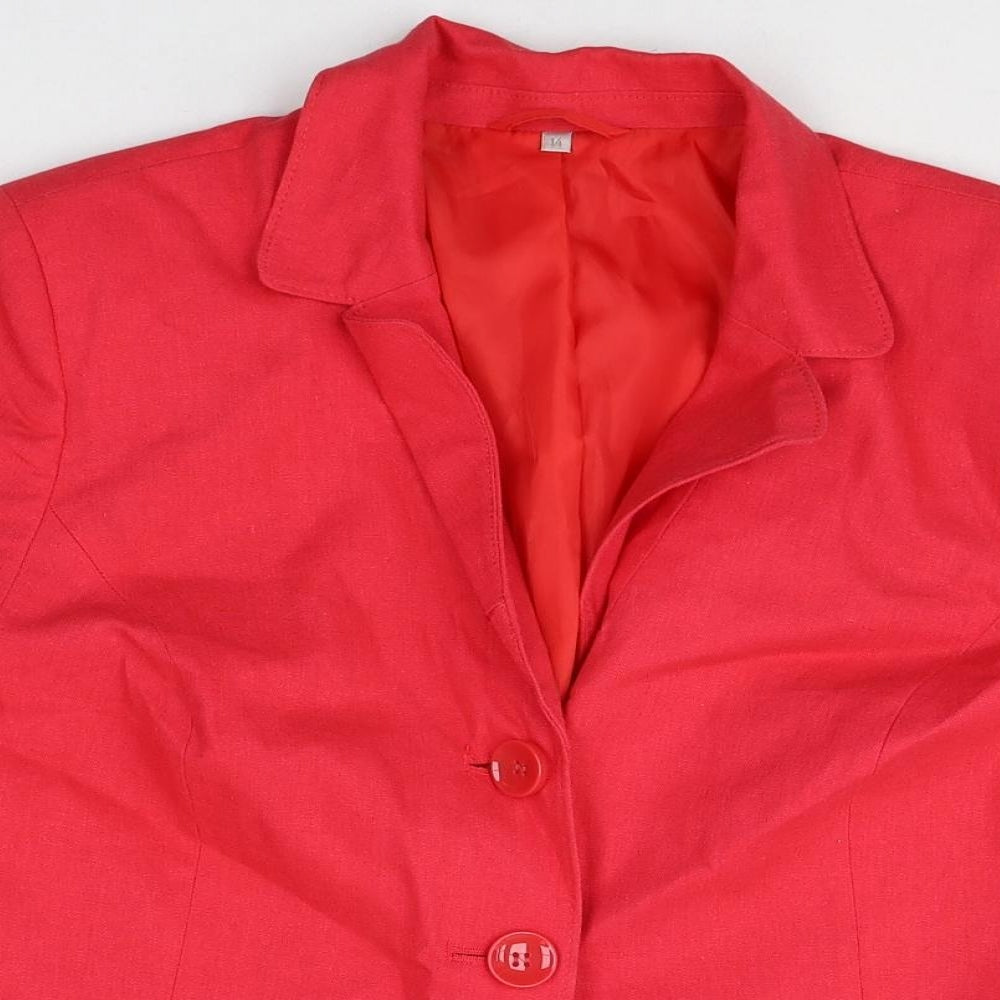 Womens UK Size 14 Preworn Regular Red Blazer