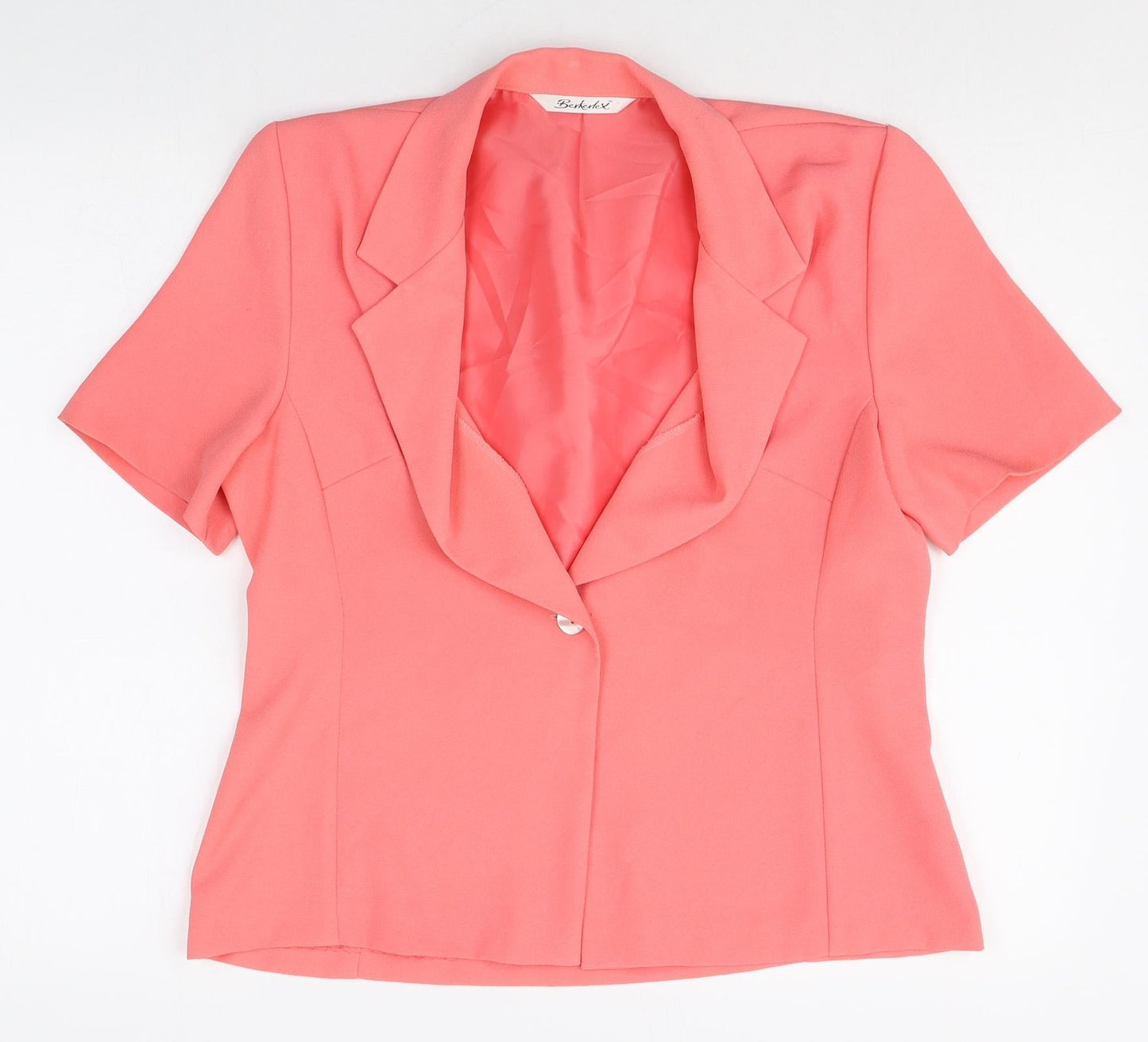 Berkertex Womens Pink Polyester Jacket Blazer Size 14