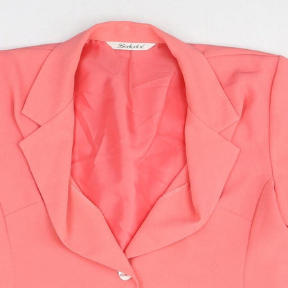 Berkertex Womens Pink Polyester Jacket Blazer Size 14