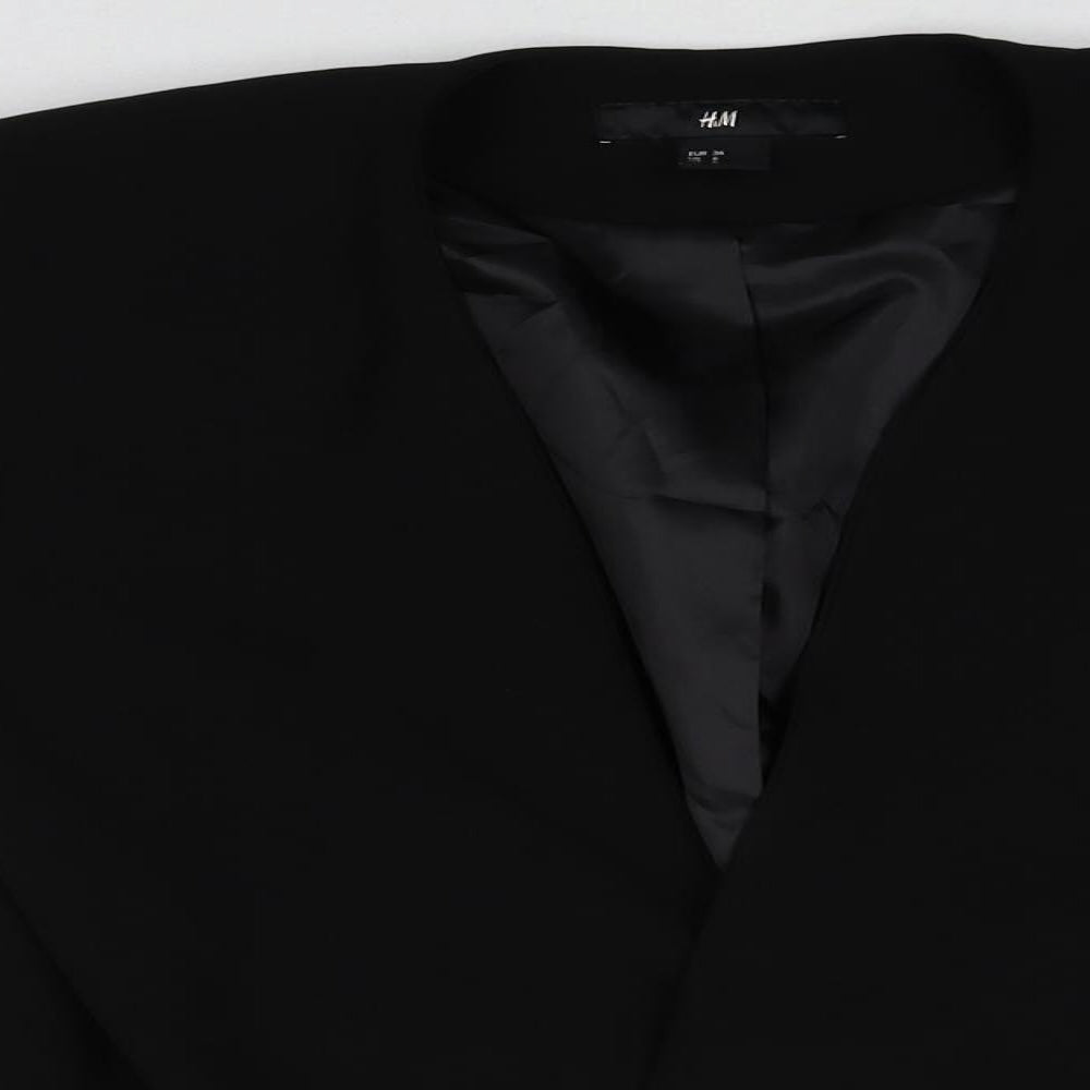 H&M Womens Black Polyester Jacket Blazer Size 8 - Open