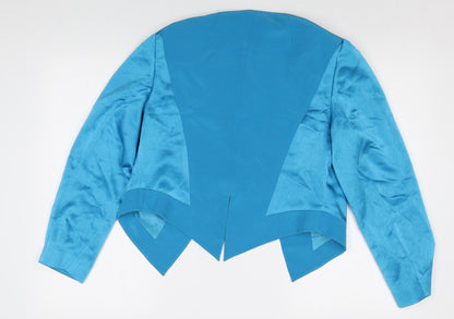 dusk Womens Blue Polyester Jacket Blazer Size 10