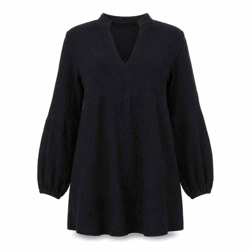 Zara Womens Black Polyester A-Line Size M V-Neck Pullover
