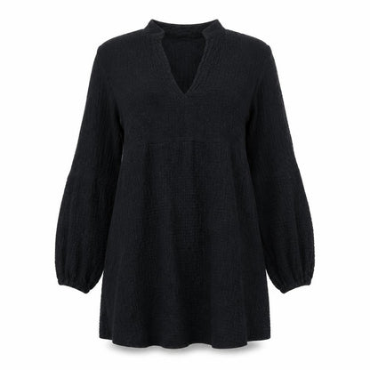 Zara Womens Black Polyester A-Line Size M V-Neck Pullover