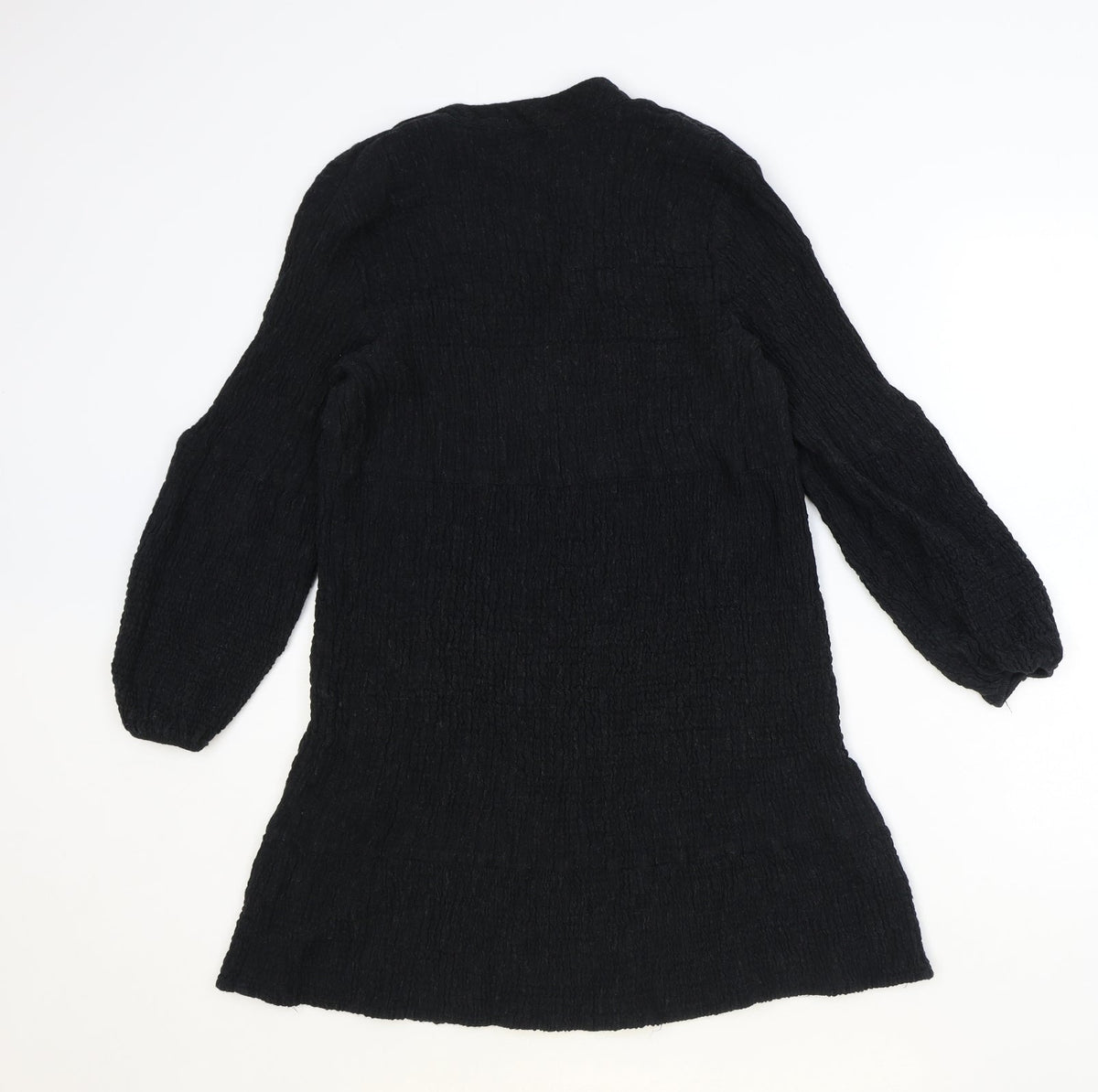 Zara Womens Black Polyester A-Line Size M V-Neck Pullover