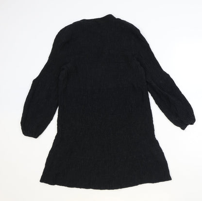 Zara Womens Black Polyester A-Line Size M V-Neck Pullover
