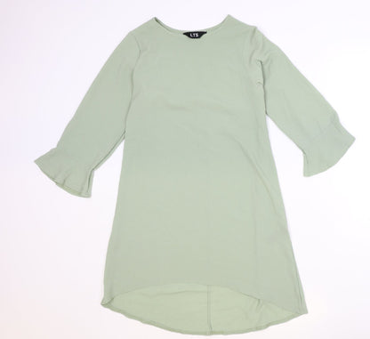 LTS Womens Green Polyester Shift Size 10 Round Neck Pullover
