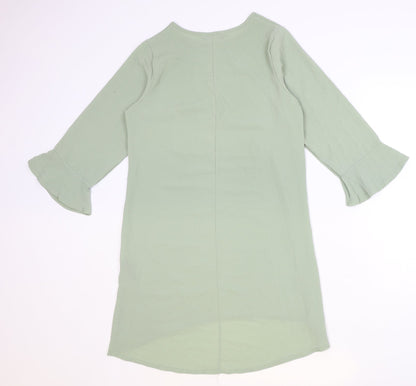 LTS Womens Green Polyester Shift Size 10 Round Neck Pullover