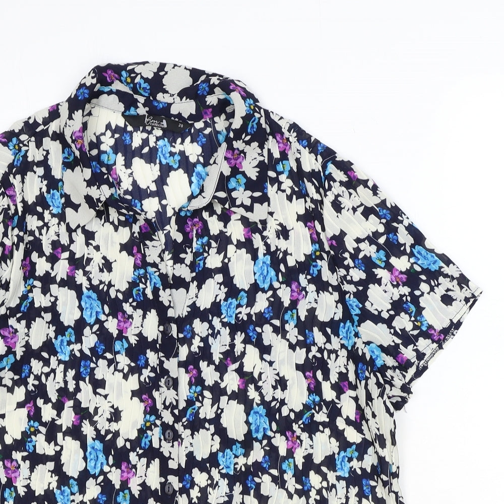 Womens UK Size 20 Bm Collection Multicoloured Basic Button-Up