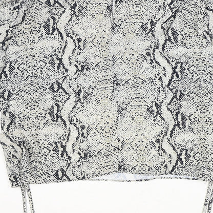 Primark Womens Beige Animal Print Polyester Basic Blouse Size 12 Round Neck - Snake Print