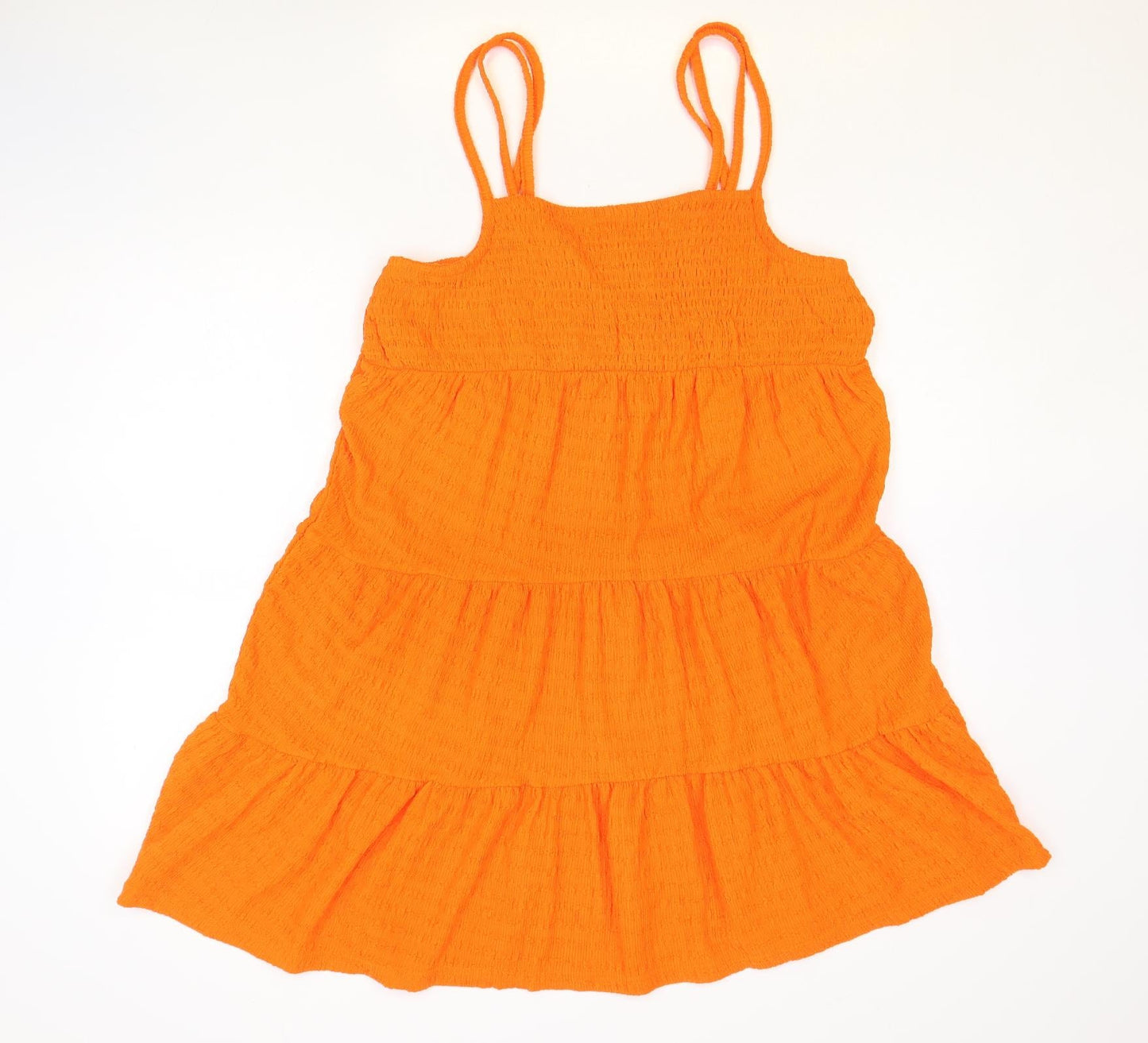 PEP&CO Womens Orange Polyester Trapeze & Swing Size L Square Neck Pullover