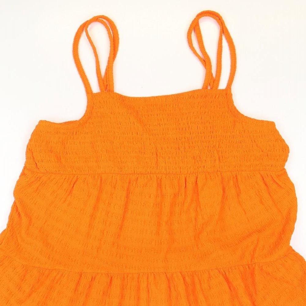 PEP&CO Womens Orange Polyester Trapeze & Swing Size L Square Neck Pullover