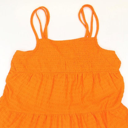 PEP&CO Womens Orange Polyester Trapeze & Swing Size L Square Neck Pullover