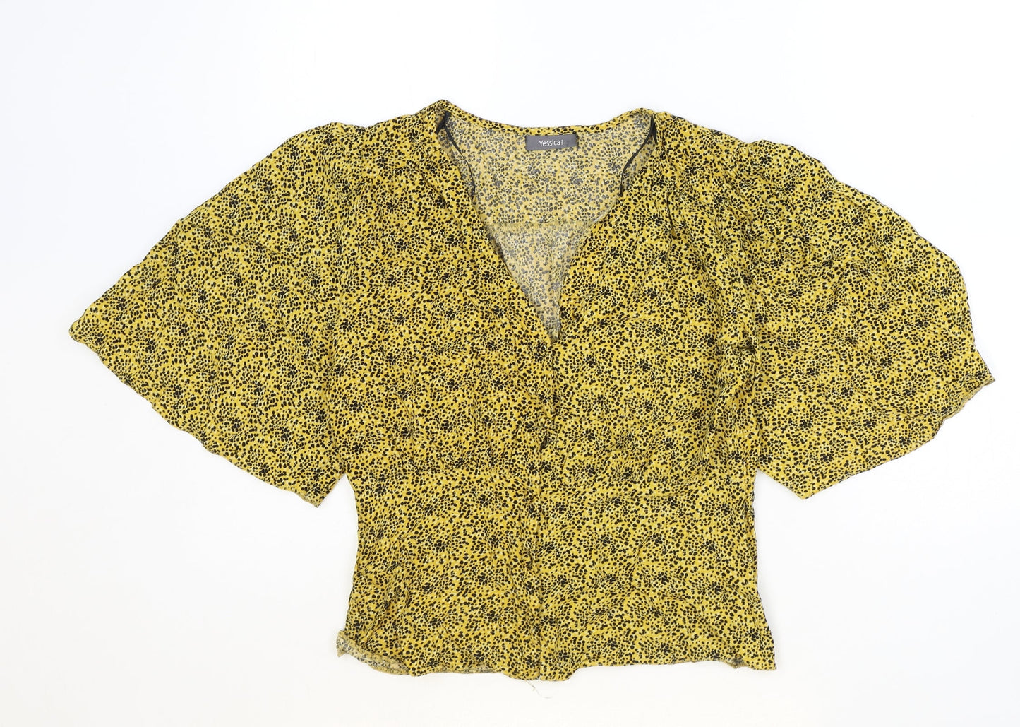 Womens UK Size 8 Yessica Yellow Basic Blouse