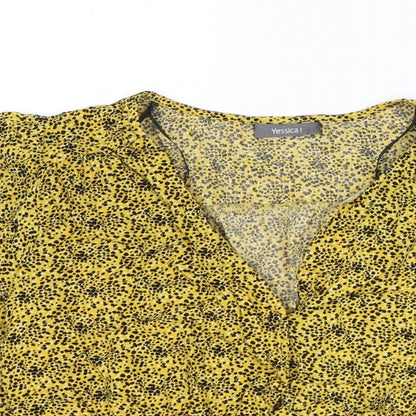Womens UK Size 8 Yessica Yellow Basic Blouse