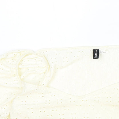 Womens UK Size L H&M Ivory Cropped T-Shirt