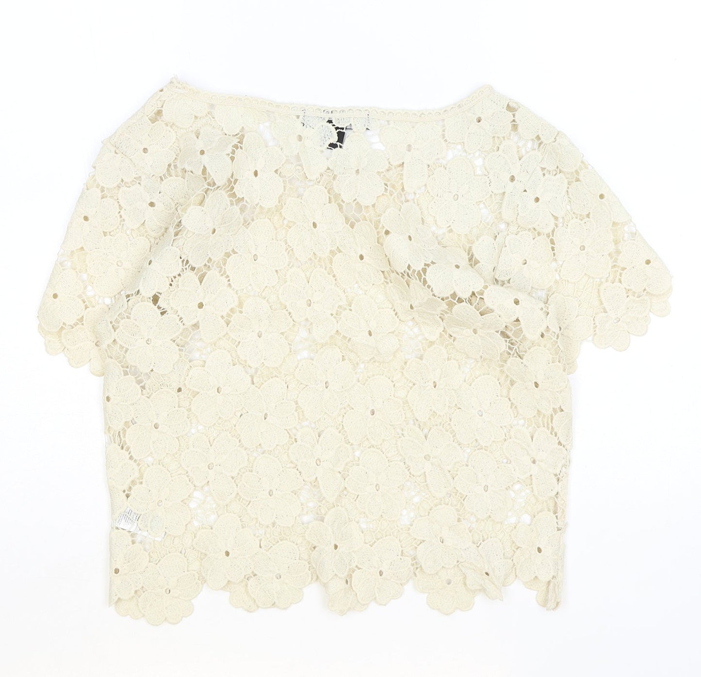 Womens UK Size S Atmosphere Beige Basic Blouse