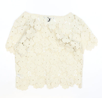 Womens UK Size S Atmosphere Beige Basic Blouse