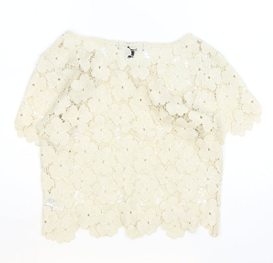 Womens UK Size S Atmosphere Beige Basic Blouse