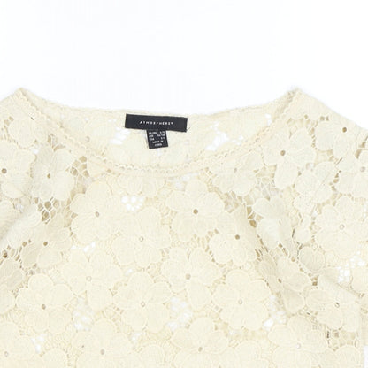 Womens UK Size S Atmosphere Beige Basic Blouse