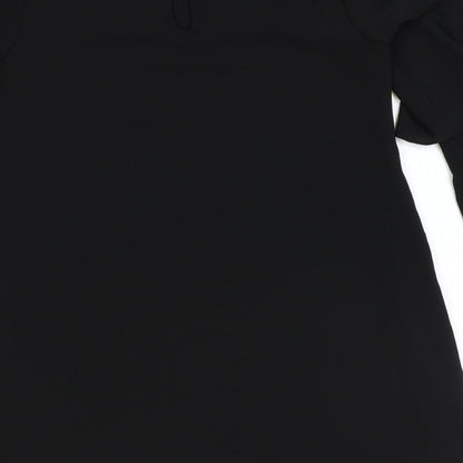 New Look Womens Black Polyester A-Line Size 10 Round Neck Button