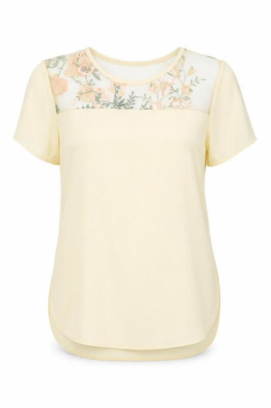 Atmosphere Womens Beige Polyester Basic Blouse Size 8 Round Neck