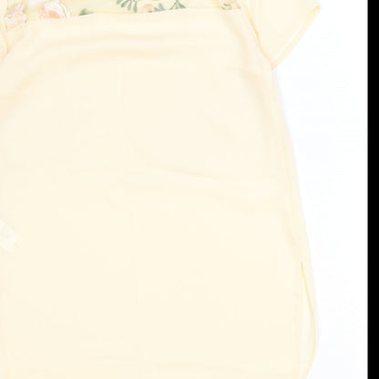 Atmosphere Womens Beige Polyester Basic Blouse Size 8 Round Neck