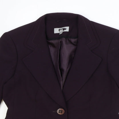 Womens UK Size 10 Preworn Regular Purple Blazer