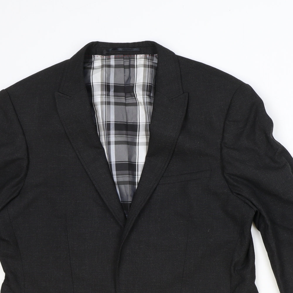 Mens UK Size 40 River Island Regular Grey Suit Jacket