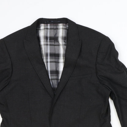 Mens UK Size 40 River Island Regular Grey Suit Jacket