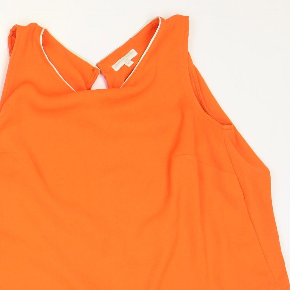 Grain de Malice Womens Orange Polyester Basic Tank Size 8 V-Neck